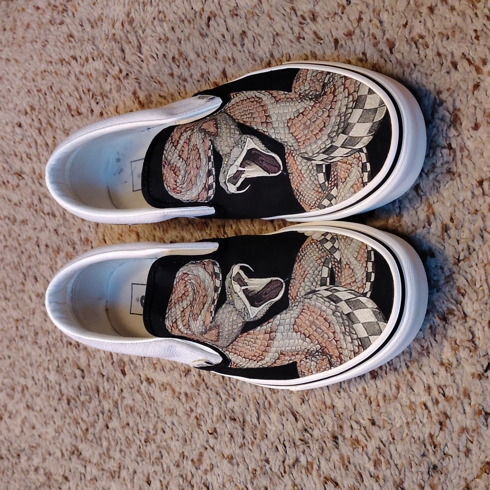 Vans (Desert) Snake/Black Classic Slip-Ons Size 11